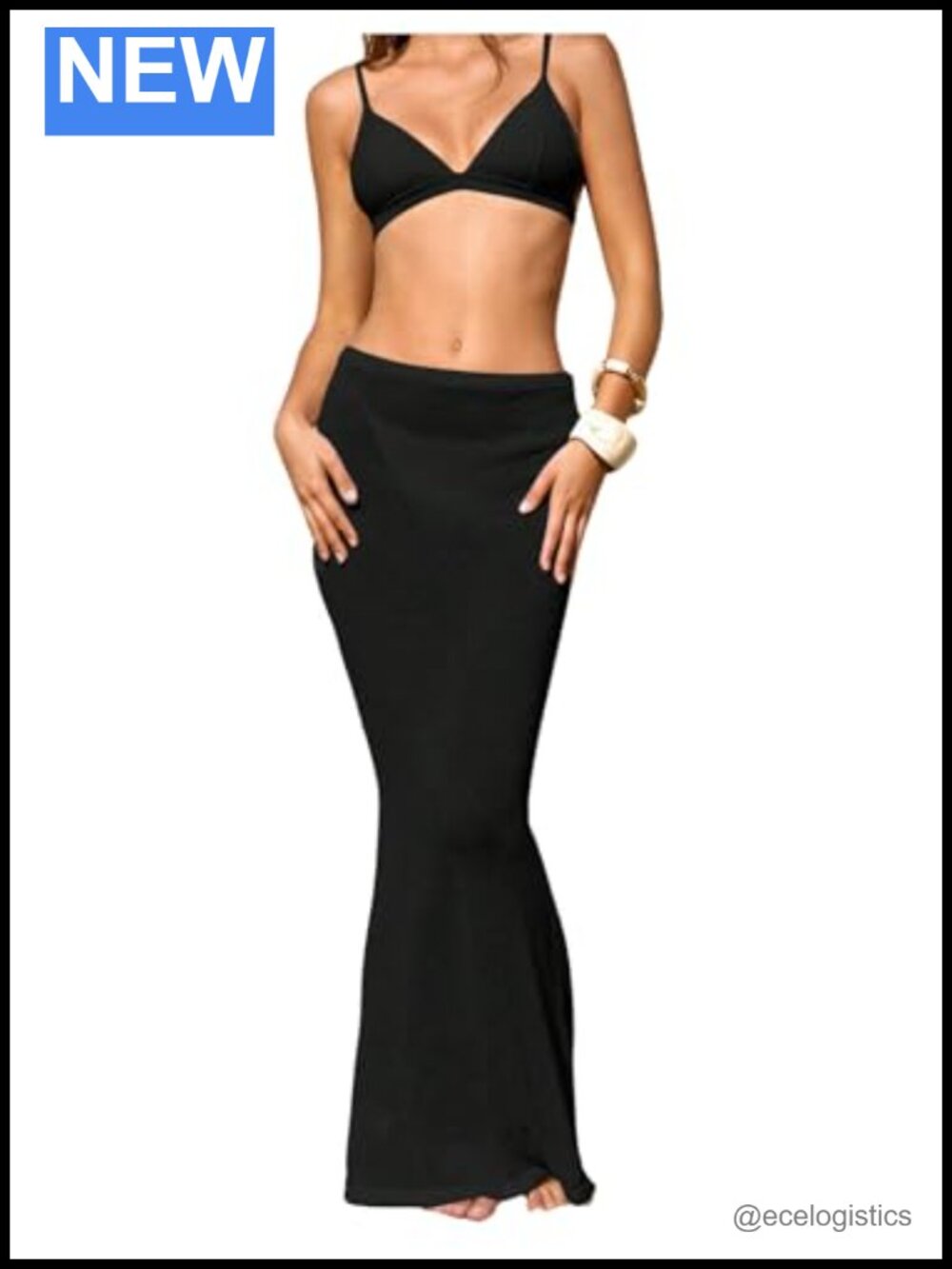 Sheer Knit Long Beach Cover Up Skirt for Swimwear
